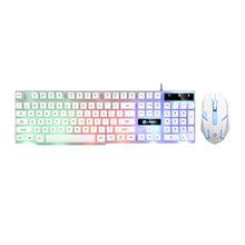 Charger l'image dans la galerie, Rainbow Colorful LED Fashion Backlit Wired Keyboard Mouse Set Gaming Keyboard Gamer Mouse tripod Keyboard Home Office PC Laptop