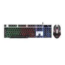 Charger l'image dans la galerie, Rainbow Colorful LED Fashion Backlit Wired Keyboard Mouse Set Gaming Keyboard Gamer Mouse tripod Keyboard Home Office PC Laptop