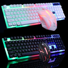 Charger l'image dans la galerie, Wired Mouse Keyboard Set Rainbow Backlit USB Keyboard Gaming Computer Gamer Holder Key board Suspended Concave Keycap For MAC PC
