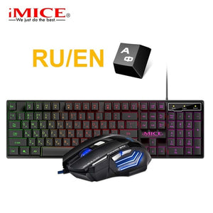 Gaming keyboard and Mouse Wired keyboard backlight keyboard Russian Spanish Gamer kit Silent Gaming Mouse Set forPC Laptop