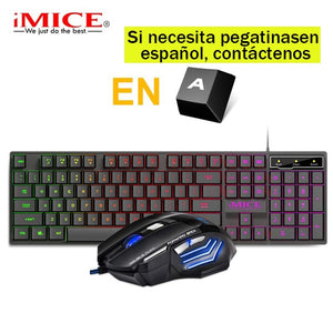 Gaming keyboard and Mouse Wired keyboard backlight keyboard Russian Spanish Gamer kit Silent Gaming Mouse Set forPC Laptop