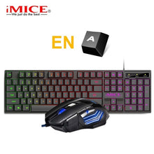 Charger l&#39;image dans la galerie, Gaming keyboard and Mouse Wired keyboard with backlight keyboard Russia Gamer kit 5500Dpi Silent Gaming Mouse Set For PC Laptop
