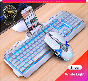 Gaming Keyboard Mouse Mechanical Feeling RGB LED Backlit Gamer Keyboards USB Wired Keyboard Computer Game Keyboard For PC Laptop