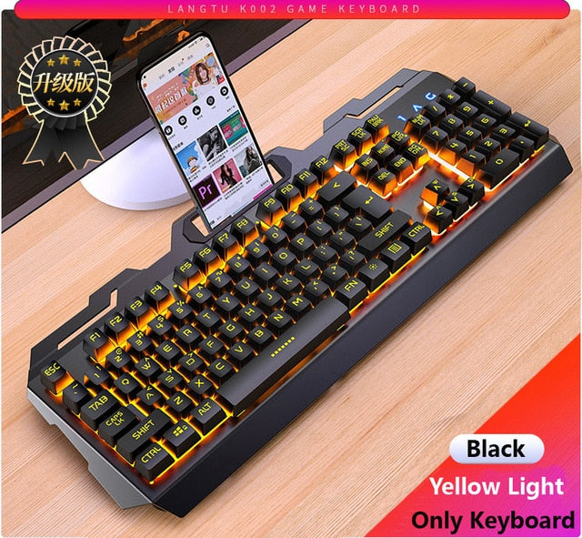 Gaming Keyboard Mouse Mechanical Feeling RGB LED Backlit Gamer Keyboards USB Wired Keyboard Computer Game Keyboard For PC Laptop