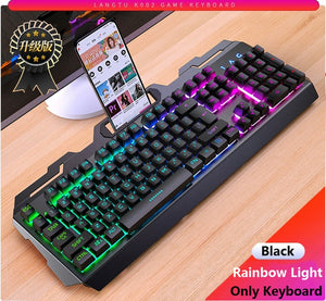 Gaming Keyboard Mouse Mechanical Feeling RGB LED Backlit Gamer Keyboards USB Wired Keyboard Computer Game Keyboard For PC Laptop