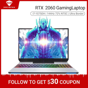 Machenike F117-VD1 RTX2060 Gaming Laptop 2020 i7 10750H RTX2060 6G 32G 512G 2T 144Hz  i7 notebook RGB keyboard Matel A shell