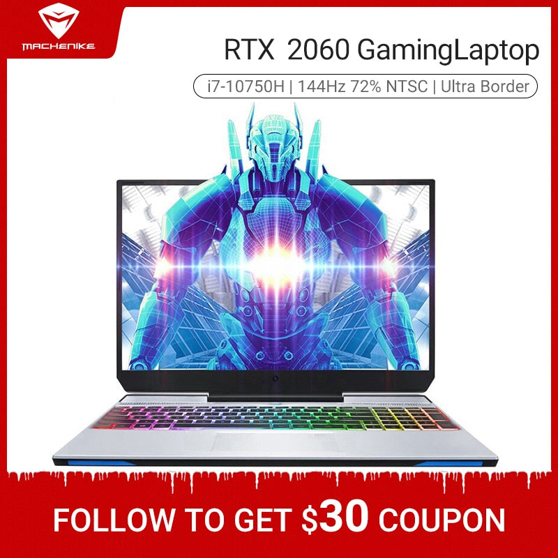 Machenike F117-VD1 RTX2060 Gaming Laptop 2020 i7 10750H RTX2060 6G 32G 512G 2T 144Hz  i7 notebook RGB keyboard Matel A shell