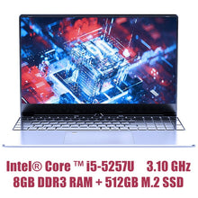 Charger l&#39;image dans la galerie, KUU K1 15.6Inch For Intel i5-5257U 3.10GHz Gaming laptop 512GB SSD IPS Screen Keyboard Backlight Fingerprint Unlock Notebook
