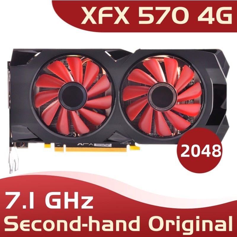 used xfx 570 4g 256bit GDDR5 desktop xfx graphics cards video card  amd rx 570 4gb rx 570 radeon rx 570 video card 4gb