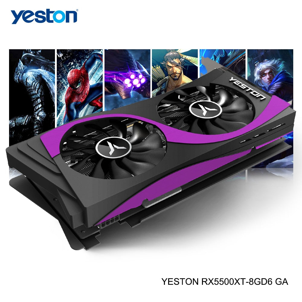 Yeston Radeon RX 5500 XT GPU 8GB GDDR6 128bit 7nm Gaming Desktop computer PC Video Graphics Cards support DP/HDMI/DVI-D